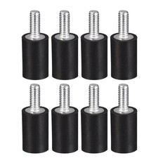 10mm x 15mm M4 Thread Male Female Rubber Mounts Black Vibration Isolators 8pcs