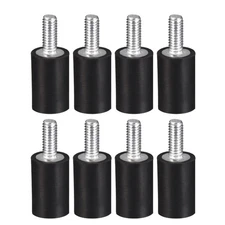10mm x 15mm M4 Thread Male Female Rubber Mounts Black Vibration Isolators 8pcs
