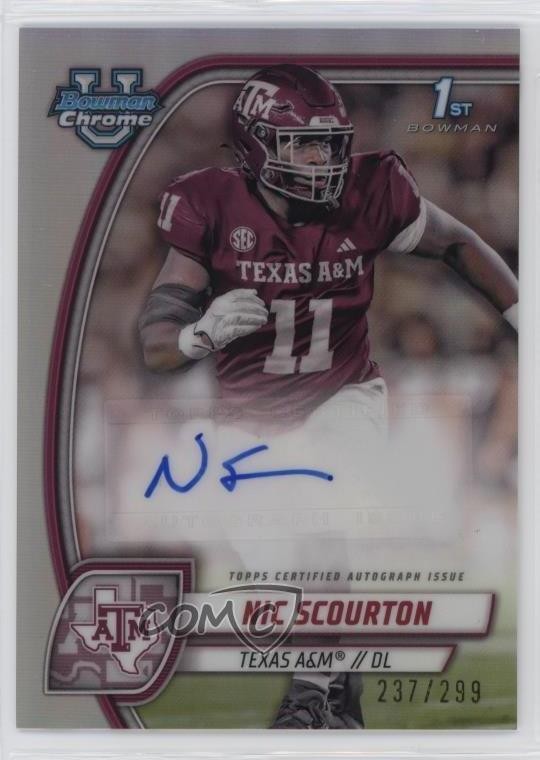 2024 Bowman U Chrome Prospect Refractor 237/299 Nic Scourton #PA-NSC Auto 0qr6