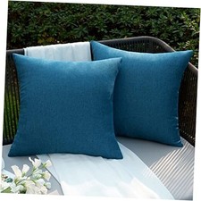 Outdoor Waterproof Pillow Covers 18x18 Inch 18" x 18" Pack of 2 Navy Blue
