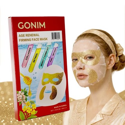 GONIM Korean Face Mask with Integrated Eye Patches with PDRN, Caffeine, Retin...