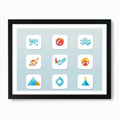 Abstract Vector Icons Set For A Mod Framed Wall Art Poster Canvas Print Picture
