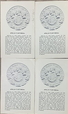 Lot of 4 Apollo 17 COA Art Medal Brochures - Paper