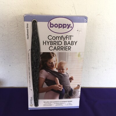 Boppy Baby Carrier—ComfyFit Heathered Gray with Waist Pocket Hybrid Wrap  NIB