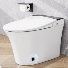 Smart integrated toilet with heating seat,equipped with foot sensor for flushing