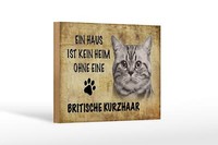 Holzschild Spruch 18X12 Cm Britische Kurzhaar Katze Holz Deko Schild
