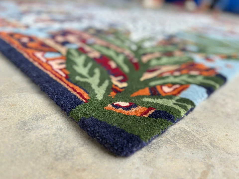 Alfombra acolchada de leopardo 8x10, alfombra moderna de lana suave Foto 2 de 4