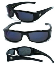 BioHazard Mens Riding Biker Sunglasses UV400 - BZ1 Blue Smoke Lens