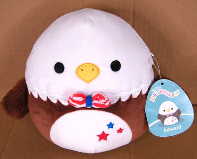 Squishmallow Kellytoy Plush Bird Squad Edward the Eagle 8  Inch Patriotic NWT