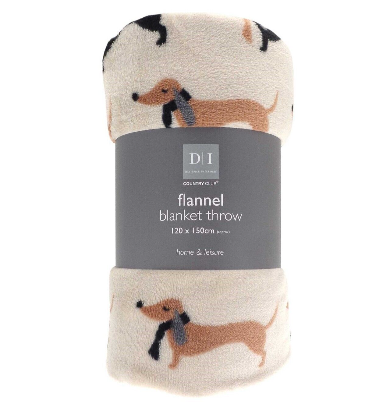 Country Club Dachshund Dog Design Plush Flannel Fleece Blanket Throw 120x150cm