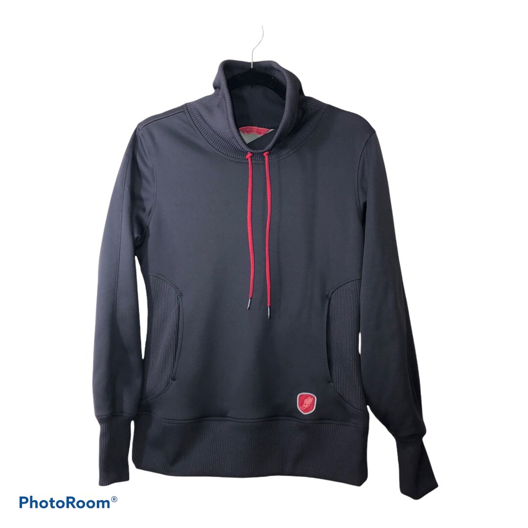 SAUCONY Womens Charcoal Gray Funnel Neck Fleece Lined Pullover Sweatshirt Sz S