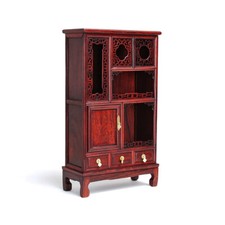 Armadio in palissandro rosso tre disegni ornamenti artigianato