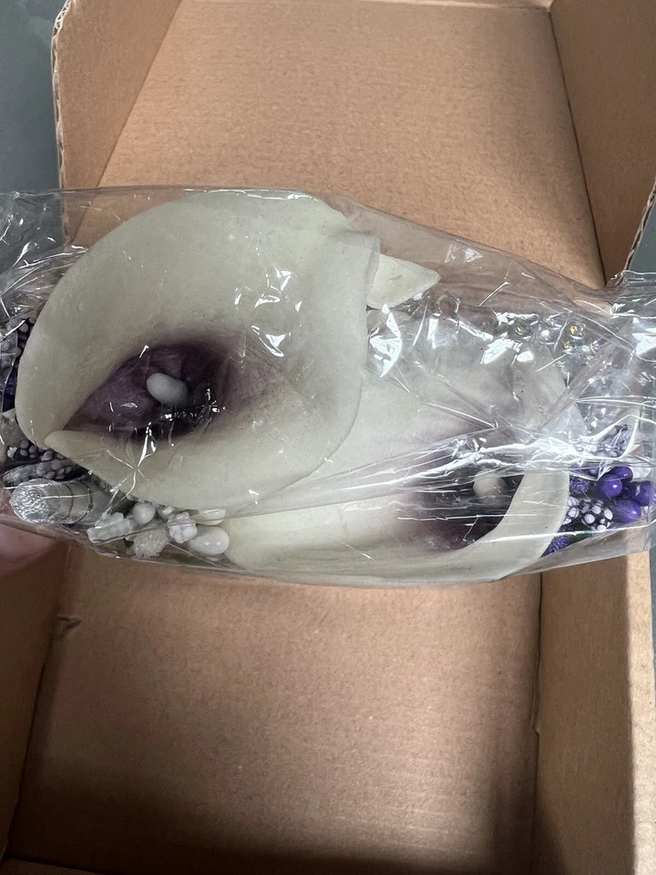 4 Piece Purple White Lily Boutonnières For Men Accessories Wedding Prom  - Image 4 of 4