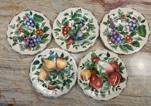Sakura Casual Dinning-Oneida Sonoma Excell  Set of 5 salad plates fruit pattern