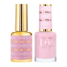 DND DC Soak Off Gel Polish + Matching Nail Lacquer - #134 Easy Pink