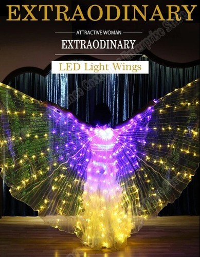 5 Modes LED Isis Wing Colorful Belly Dance Wing Led Accessory 360 Angel Sticks - Picture 8 of 18