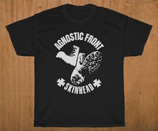 Vtg Agnostic Front Concert Skinhead Cotton Black Full Size Shirt