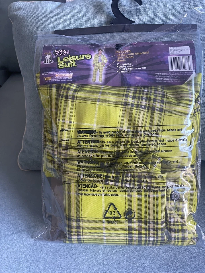 Traje de ocio a cuadros retro años 70 para hombre disfraz de Halloween talla única Foto 2 de 4