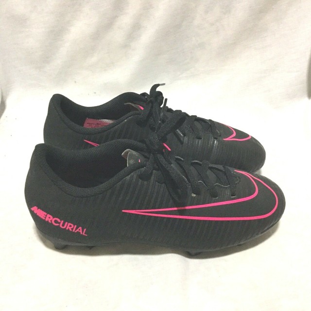 NIKE MERCURIAL SOCCER CLEATS BLACK PINK SIZE 5 YOUTH | eBay