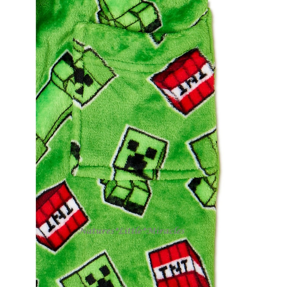 Minecraft Robe Size 10 NWT Minecraft Robe Size 8 10 12 Boy Bathrobe Pajama Creeper TNT Medium ...