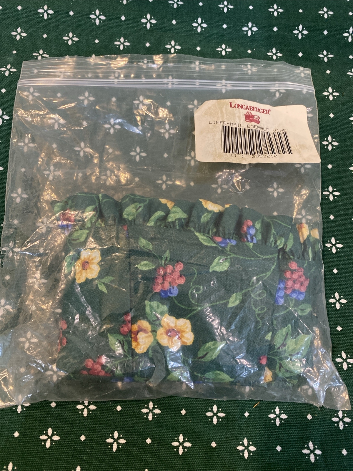 Longaberger Hostess Mail Basket 19921996 Emerald Vine Liner eBay