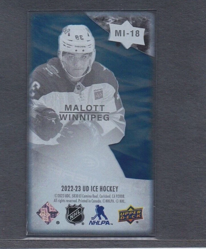 2022-23 Upper Deck Ice Ice Premieres Minis Gold #MI18 Jeff Malott /99 - Image 2 of 2