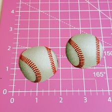 Baseball Ball Fabric Iron-On Applique Patches  Sport Logo Tag Set of 2