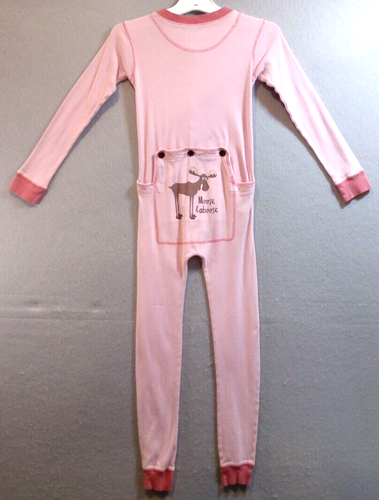 Lazy One Flap Jack Long John PJ's Button Flap Moose Caboose Pink Sz 6 *Issue* - Picture 11 of 18