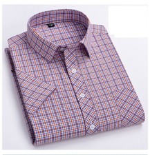 Dress Shirts Men's Business Short Sleeves Slim Fit Oxford Cotton Casual Shirts