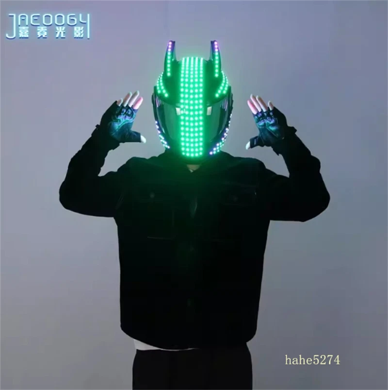 LED Luminous Helmet Concert Mask Wearable Helmet Bar Performance Cosplay Prop  - Image 2 of 4