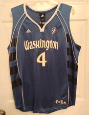 WNBA Adidas XL Jersey Marissa Coleman #4 Washington Mystics Mint Sleeveless Blue