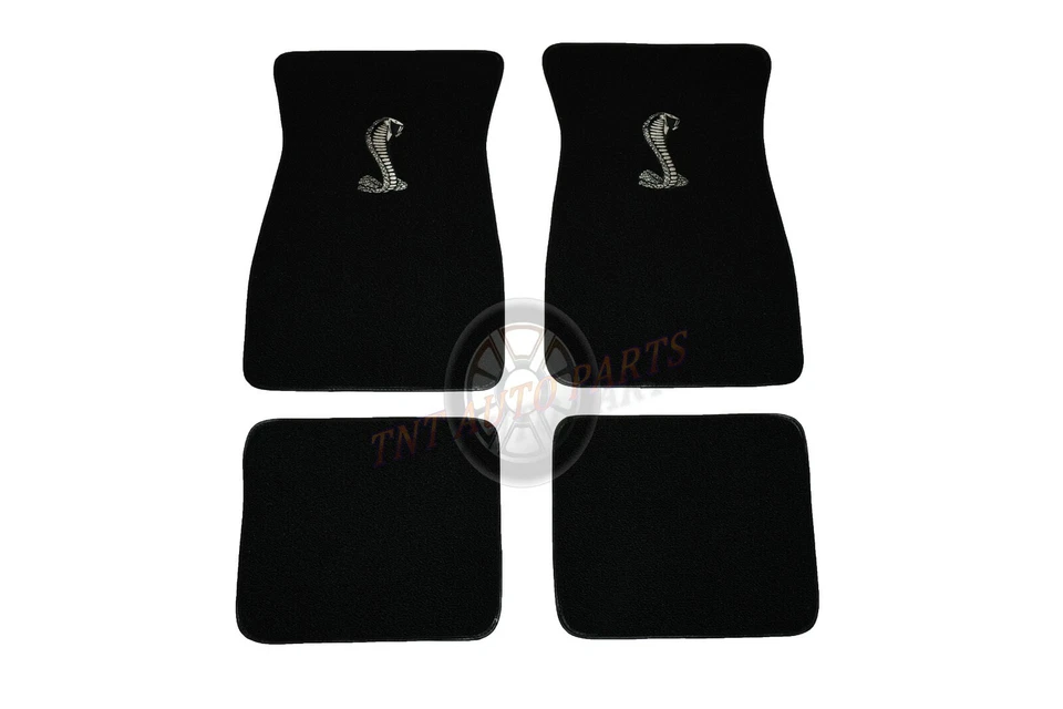 Conjunto completo de tapetes de assoalho 1964-68 Ford Mustang "Cobra" logotipo bordado Shelby Cobra - Imagem 2 de 2