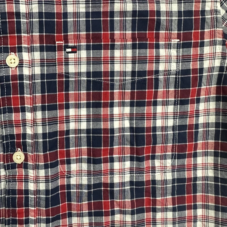 TOMMY HILFIGER Herren Hemd Shirt Gr. S Regular Logo Kariert Checked 16109 Rot - Bild 4 von 4