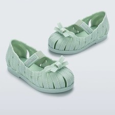Mini Melissa Lover Ballerina Ballet Sandal Shoes Toddler US 8 Glitter Green New