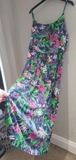 Pretty George Tropical Floral Print Sleeveless Maxi Dress Plus Size 18 Holidays