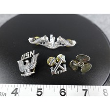 US Navy Submariner Pilot Propeller Anchor Pin Set Military Insignia