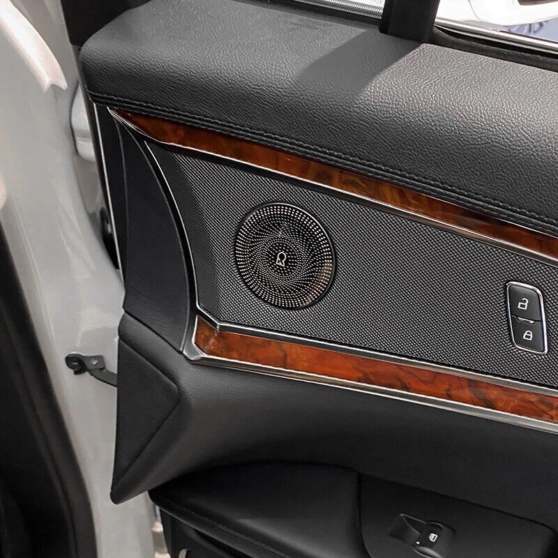 Cubierta de anillo de bocina de puerta interior de titanio negro para Lincoln Aviator 2020-2023 4 piezas Foto 2 de 4