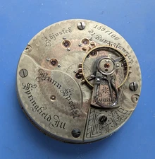 VINTAGE 18 SIZE ILLINOIS 21 JEWEL BUNN SPECIAL MODEL 6 POCKET WATCH PARTS