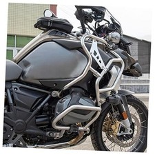 Motorcycle Tank Side Protection Highway Crash Bar Extension Full Body Silver