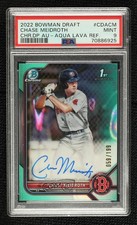 2022 Bowman Draft Chrome Pick Aqua Lava Refractor Chase Meidroth PSA 9 Auto 13c1