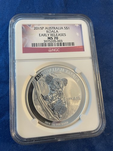 NGC 2015-P Australia Koala $1 1 oz .999 Silver MS70