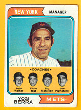 1974  TOPPS  YOGI BERRA    #179  VGEX/EX  tip wear-no body creases  METS   HOF