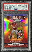 RUSSELL WILSON PSA 10 2021 PANINI PRIZM DRAFT PICKS #OC-RW ON CAMPUS 3095