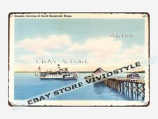 tin sign 1930s-40s Steamer arrive South Harpswell Maine dorm room prints