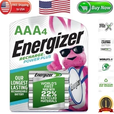 Power Plus 800mAh AAA Rechargeable Batteries 4-Pack - Eco-Friendly & Leak-Proof