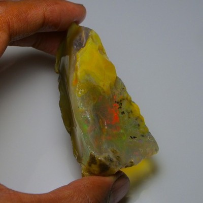 Ethiopian Oil Opal Specimen  236.95  cts Natural Rough Gemstone - Fire Opal Roug