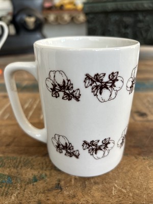 Vintage Cotton Bolls Design Ceramic 8 oz Coffee Mug Rare Design Very Nice!  | eBay