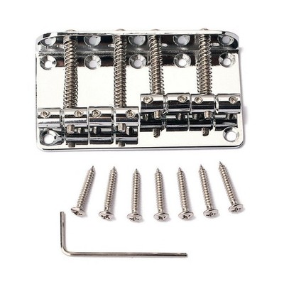 Zinc Alloy Bridge For Fender Precision Jazz Bass Guitar Chrome 201B-4 Badass H