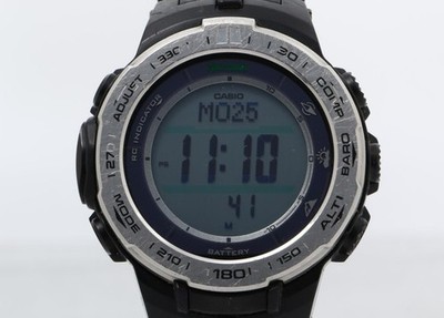 CASIO Pro Trek PRW-3100 Men's Watch, Silver/Black Digital Dial Resin/Stainless