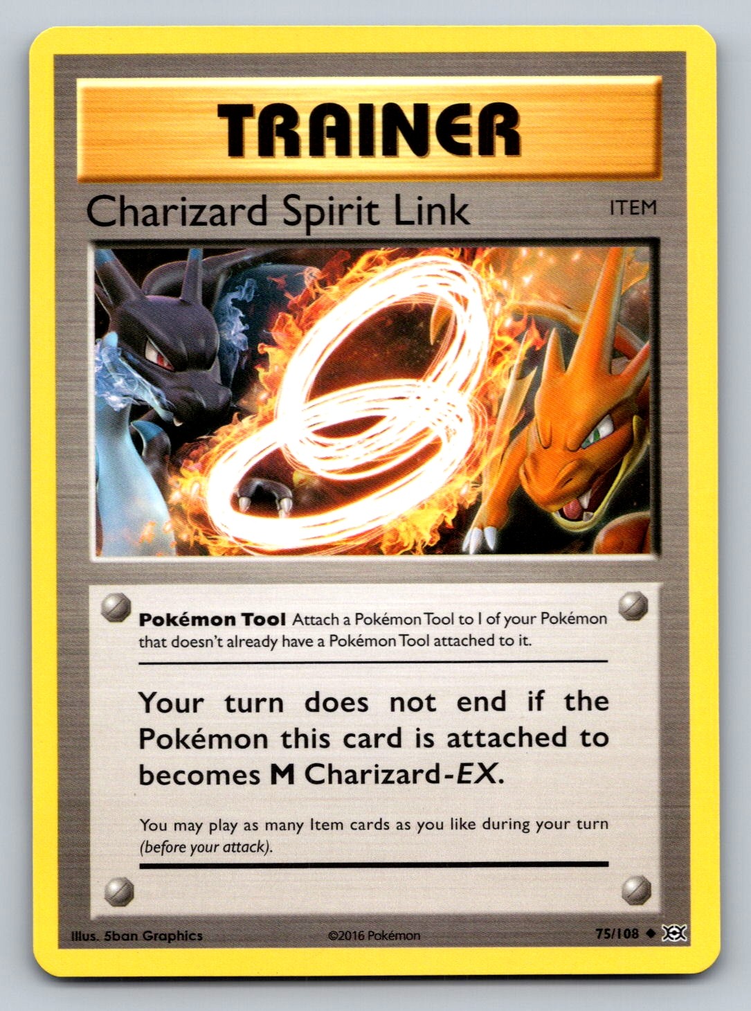 Pokemon Charizard Spirit Link Uncommon XY - Evolutions 75/108 NM